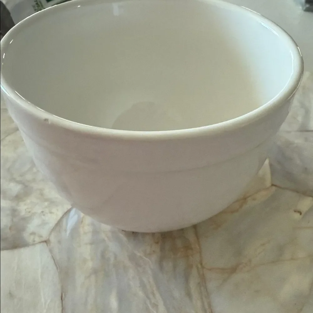 Crate & Barrel Cream Ceramic Bowl 6'in